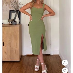 Abercrombie & Fitch Wide Strap Corset Midi Dress